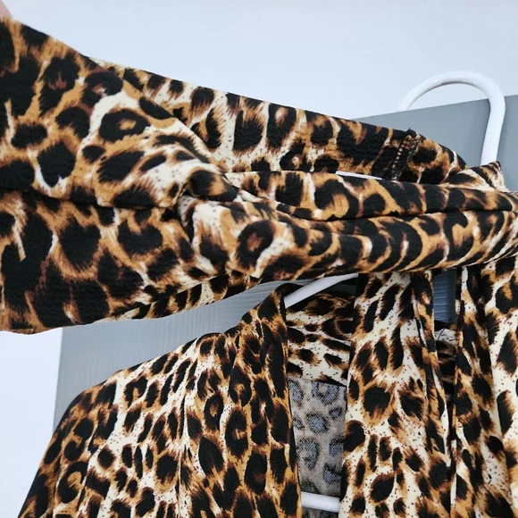 Leopard Cozy Cardigan - Matching Headband And Sash - Vixen By Micheline Pitt - Picture 7 of 7